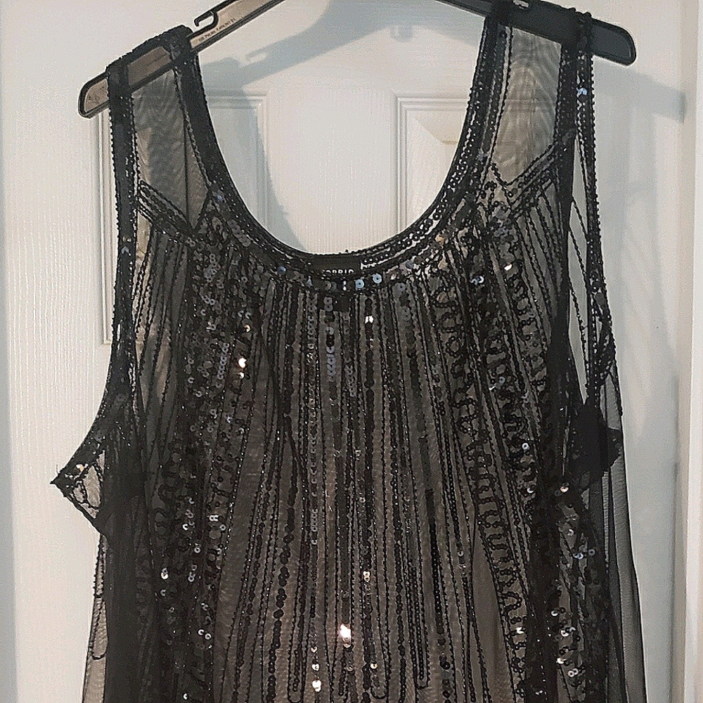 Sheer Flowy Sequined Tank